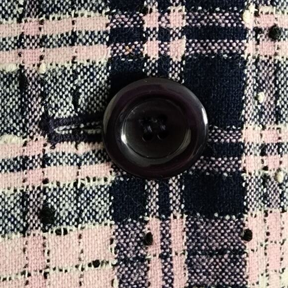 Vintage Pendleton Plaid Wool Blend Blazer Jacket Pink Blue Plus 16 - Picture 6 of 7